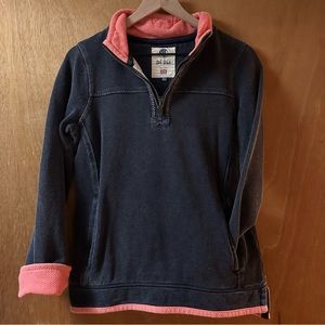 🖤 FATFACE Airlie - Navy and Coral Quarter Zip Sweatshirt